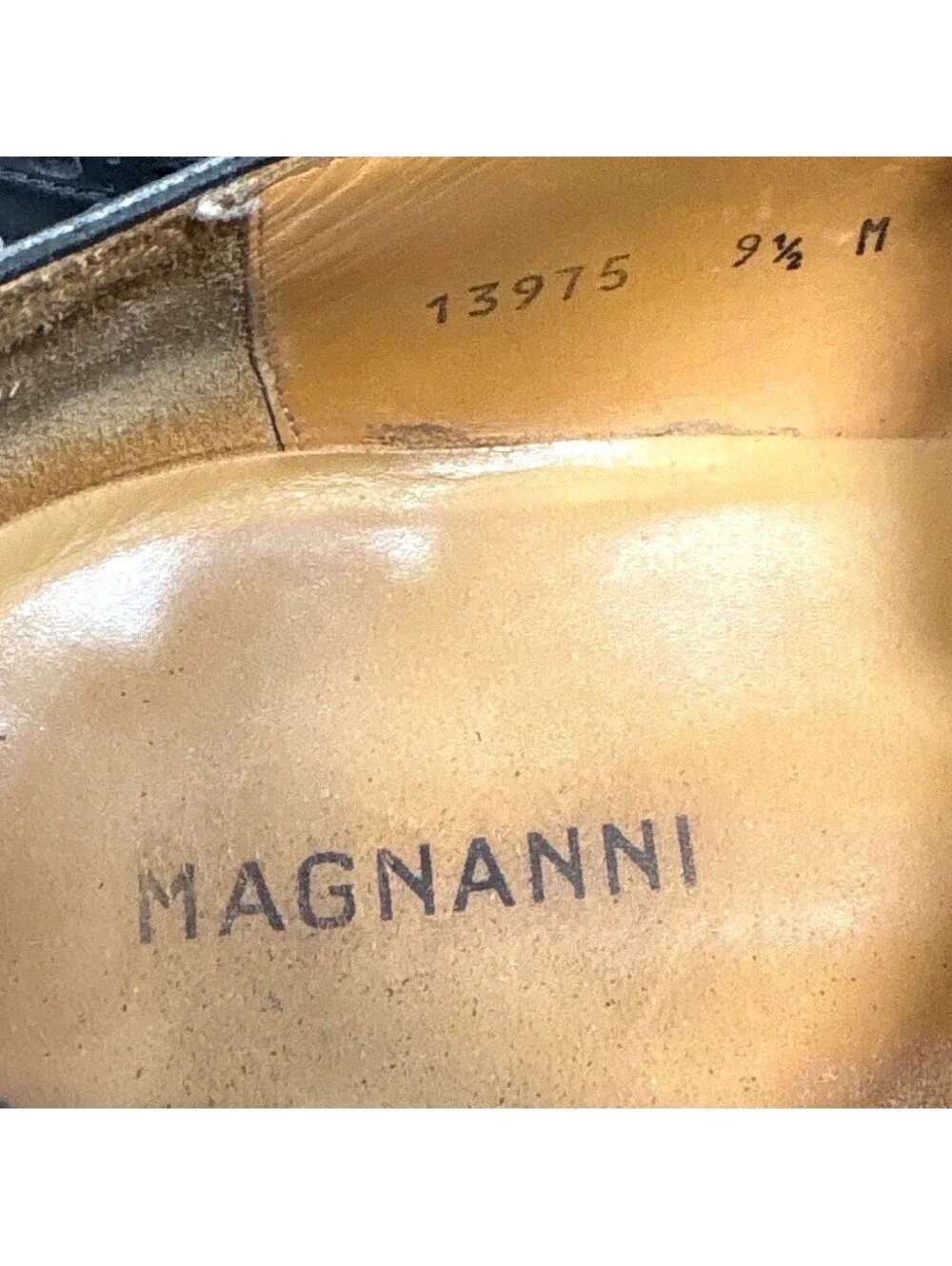 Magnanni #13975 Cap Toe Oxford Brogue Dress Shoes Black Men's Size 9.5 M US